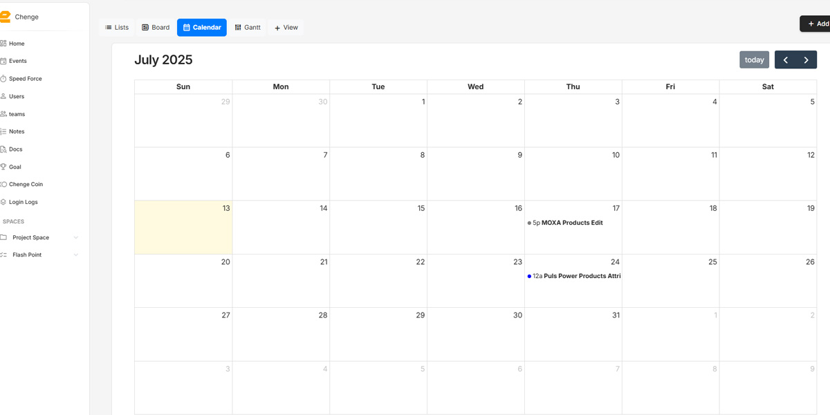 Calendar View